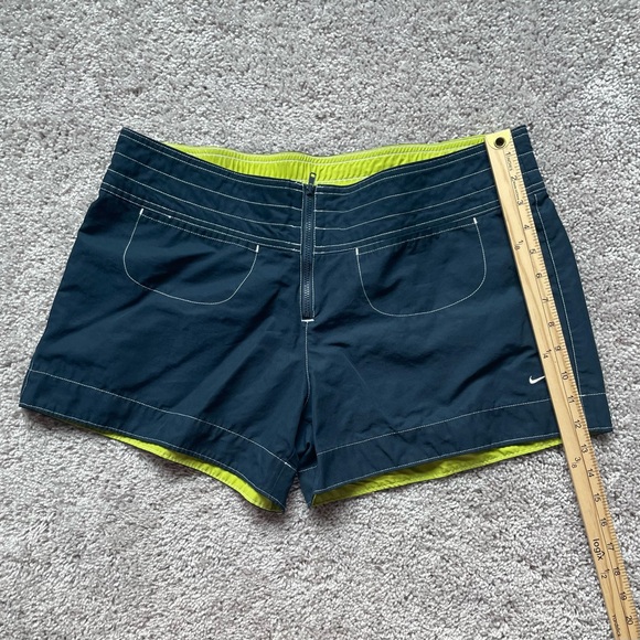 Nike Y2K Swim Surfing Shorts Size L (12-14) Missing a Button Blue & Yellow/Green - Picture 9 of 10